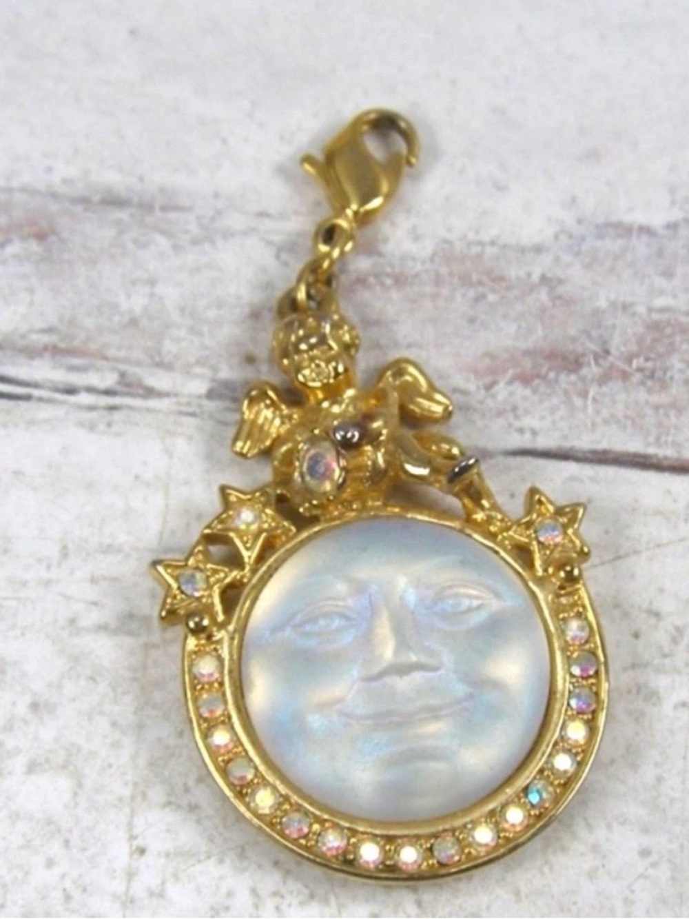 Kirks Folly Angel Moon Face Charm Enhancer Pendant
